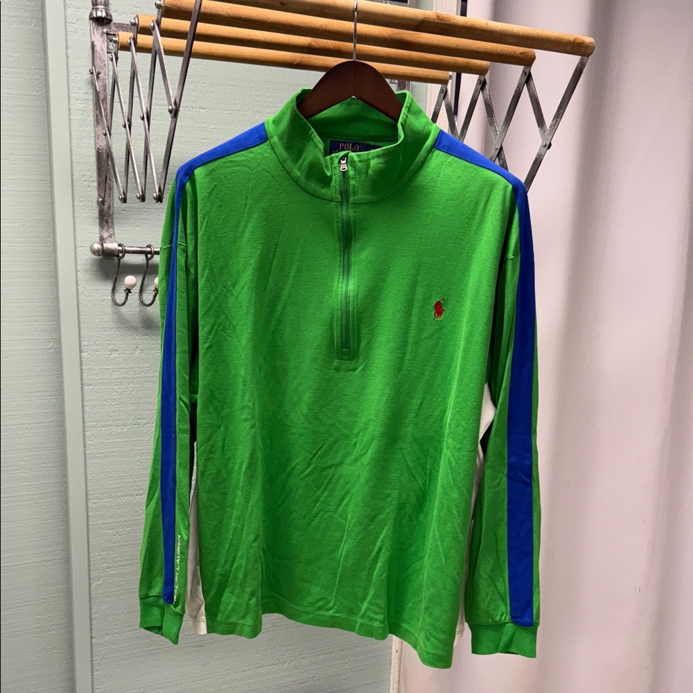 Rare Polo Ralph Lauren Green, blue & white. Super soft pima cotton. 2XB.